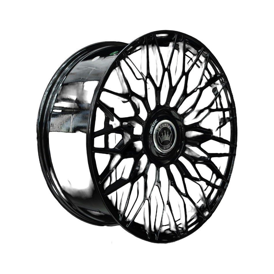 Imperial Luxury Series 2 gloss black alloy wheel in profile, showing rim width
