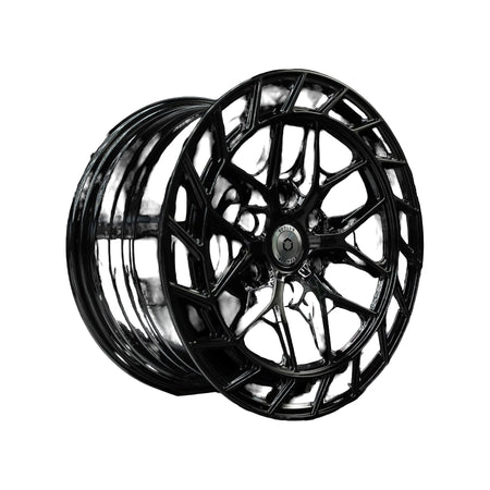Outlaw Off-Road Series 2 gloss black alloy wheel at a three-quarter angle showing spoke depth